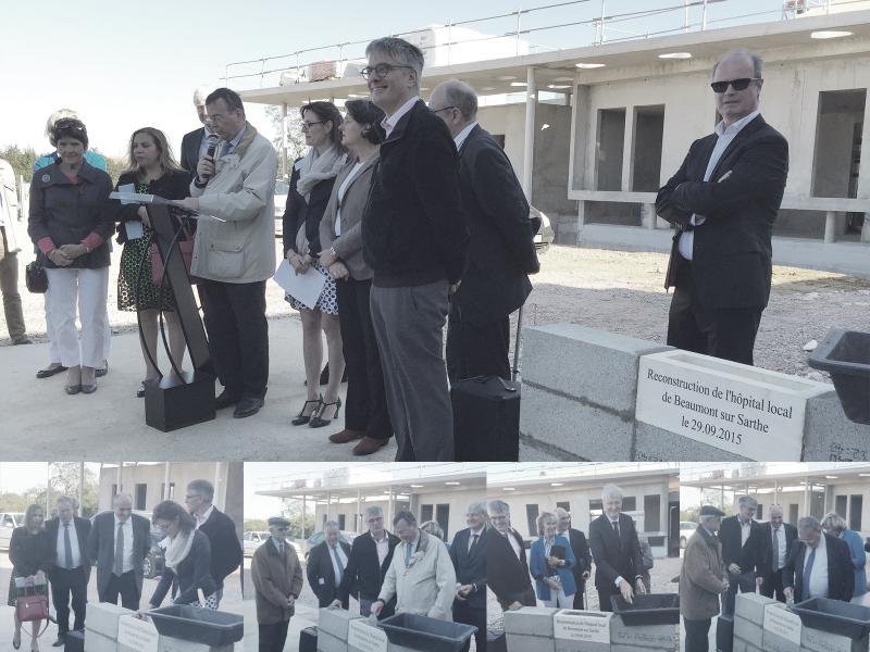 Reconstr. de l'Hôpital Local - BEAUMONT SUR SARTHE première pierre sébastien gaubusseau indice5 ivars&ballet